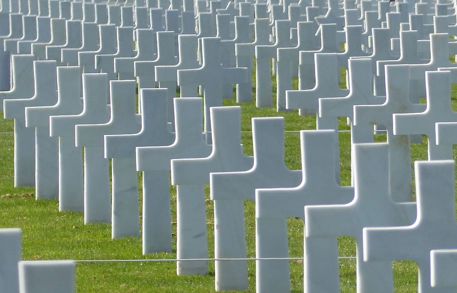 cemetery, cross, war, normandy, american cemetery, falls, soldier HD wallpaper