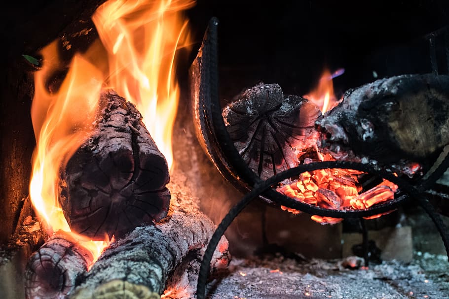 fire, embers, spit, burning, fire - natural phenomenon, flame HD wallpaper