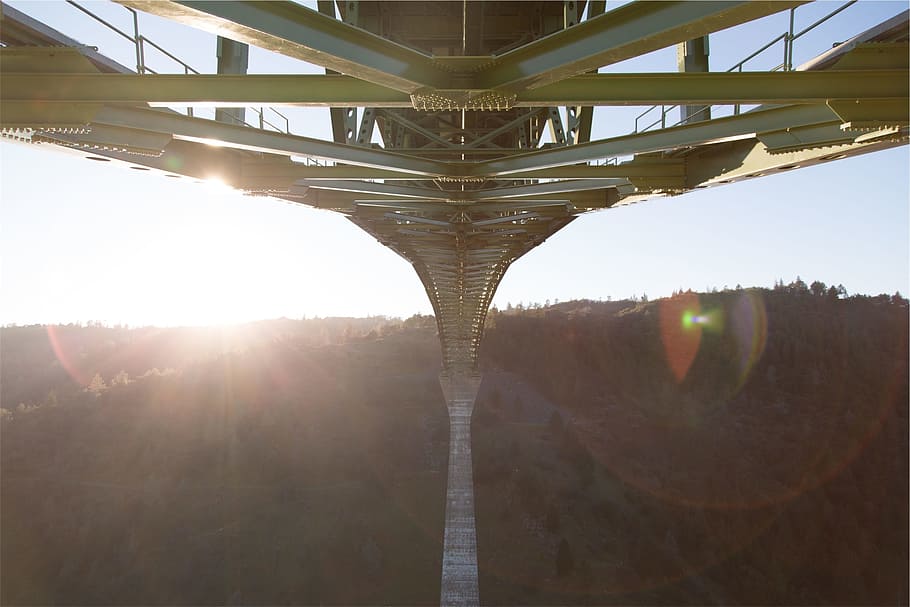 Bridge, Architecture, Sun Rays, Sunshine, mountain, bridge - Man Made Structure HD wallpaper