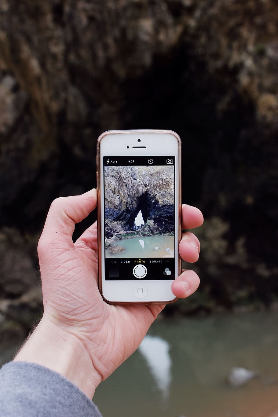 person taking photo of rock formation, phone, camera, smartphone HD wallpaper