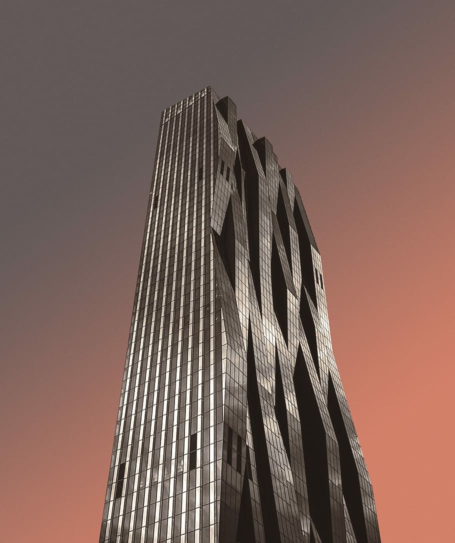 low angle photography of high rise building, low angle photo of high rise concrete building HD wallpaper