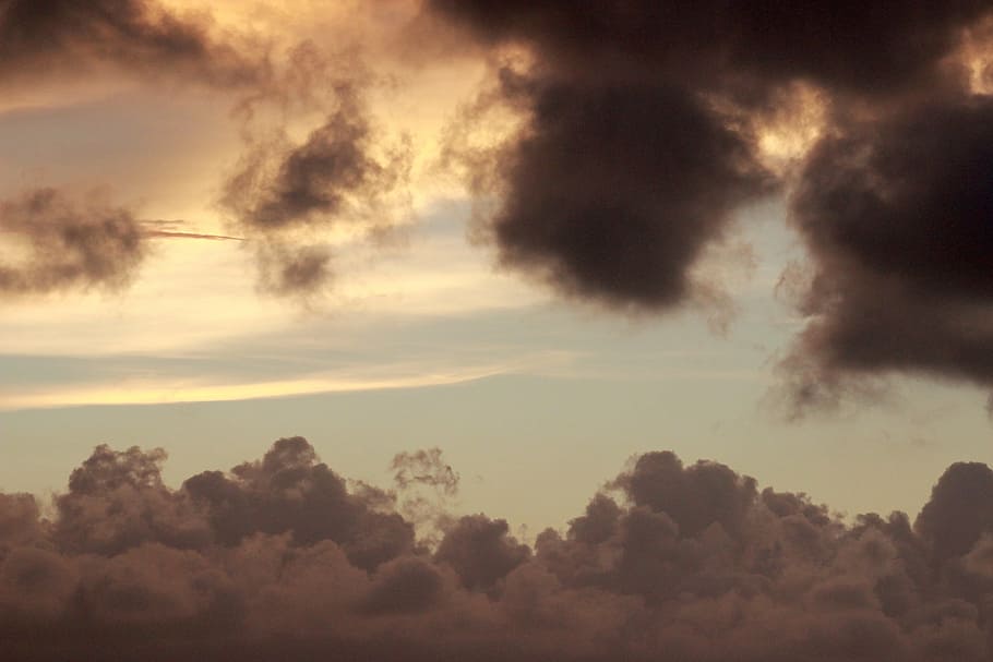 sky, clouds, sunset, nature, cloud - Sky, outdoors, cloudscape HD wallpaper