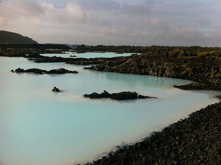 Iceland, Blue Lagoon, water, nature, no people, sky, outdoors HD wallpaper