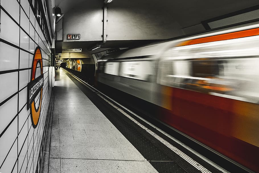 train, station, speed, railway, track, transportation, travel HD wallpaper