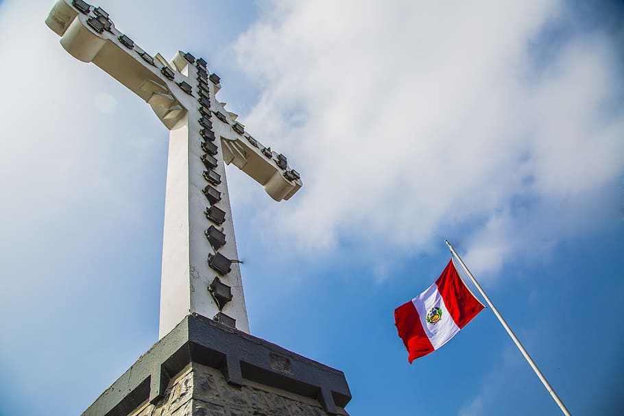 landscape, peru, flag, sky, low angle view, architecture, nature HD wallpaper