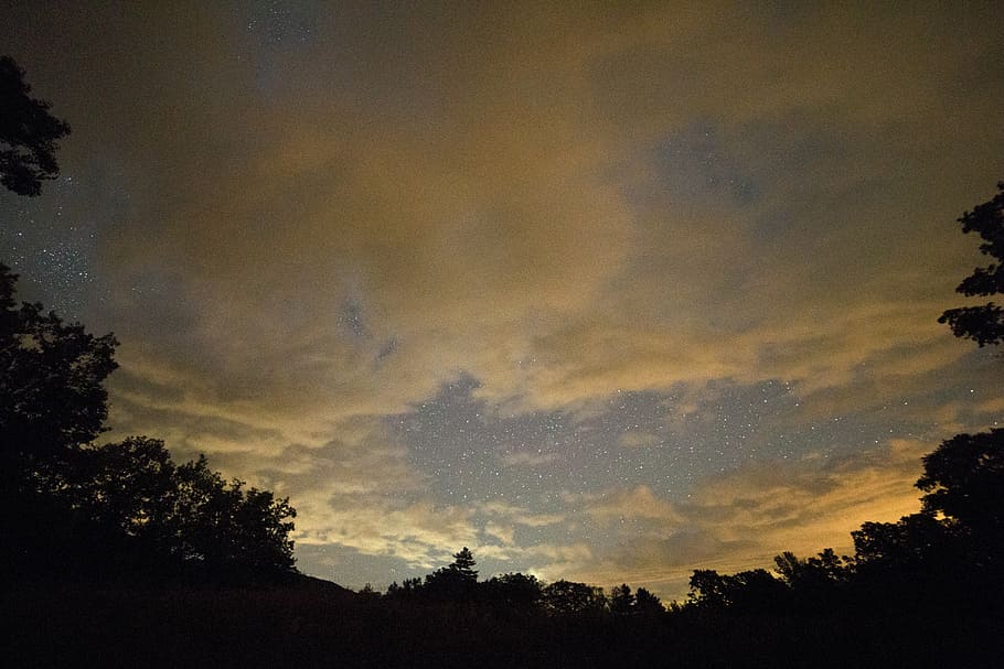 clouds, dark, dawn, dusk, evening, fog, landscape, light, night HD wallpaper