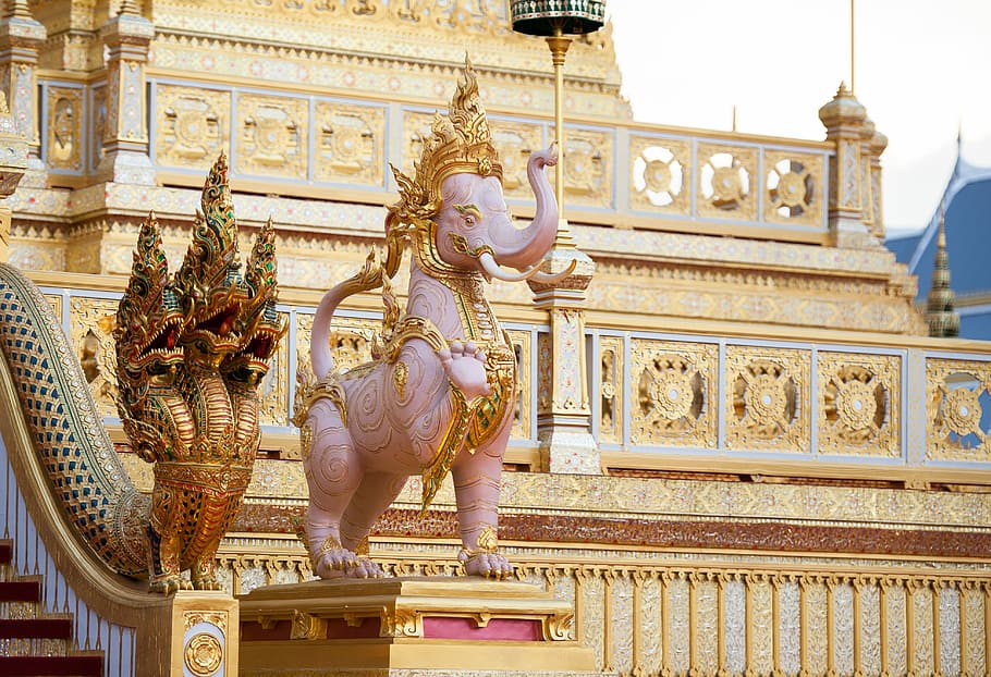 beige concrete elephant statue, building, architecture, monument HD wallpaper