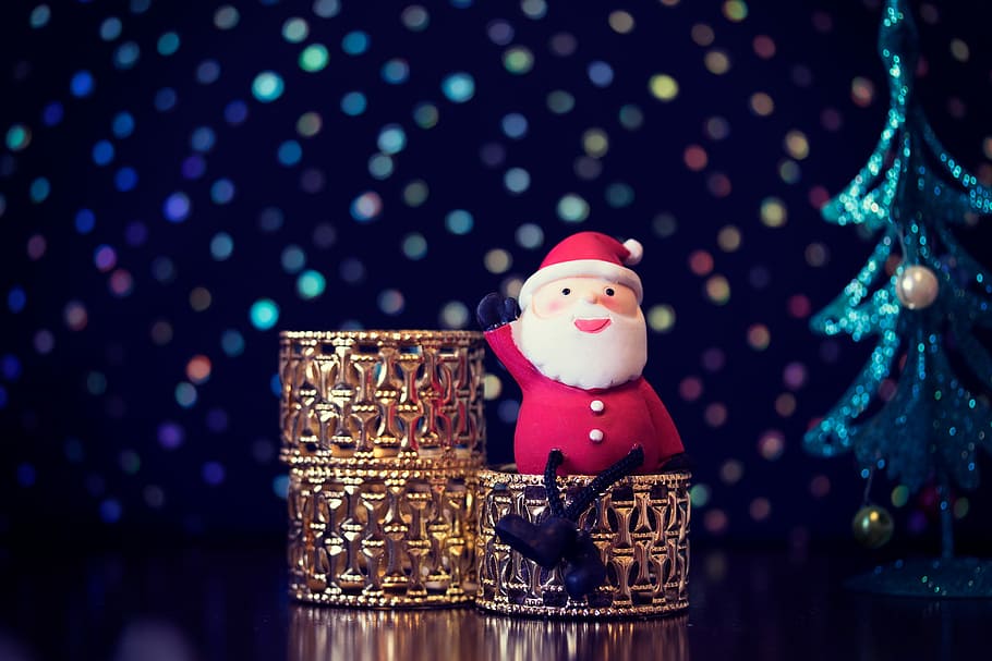 Santa Claus decor, christmas, decoration, gift, celebration, holiday HD wallpaper