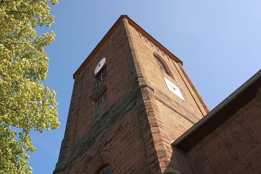 Church, Tower, Tower, Clock, Building, architecture, spire HD wallpaper