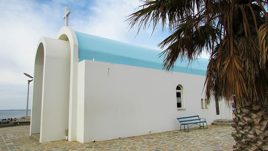 Cyprus, Paralimni, Ayia, Church, ayia triada, architecture, HD wallpaper