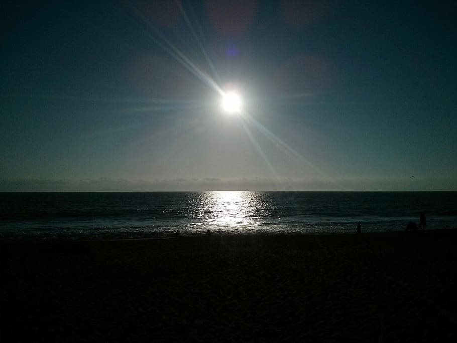 sunset, scenery, chile, sea, beach, ocean, water, sky, horizon HD wallpaper