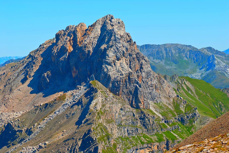 Mountains, Alps, Rocks, View, the alps, landscape, nature, top view HD wallpaper