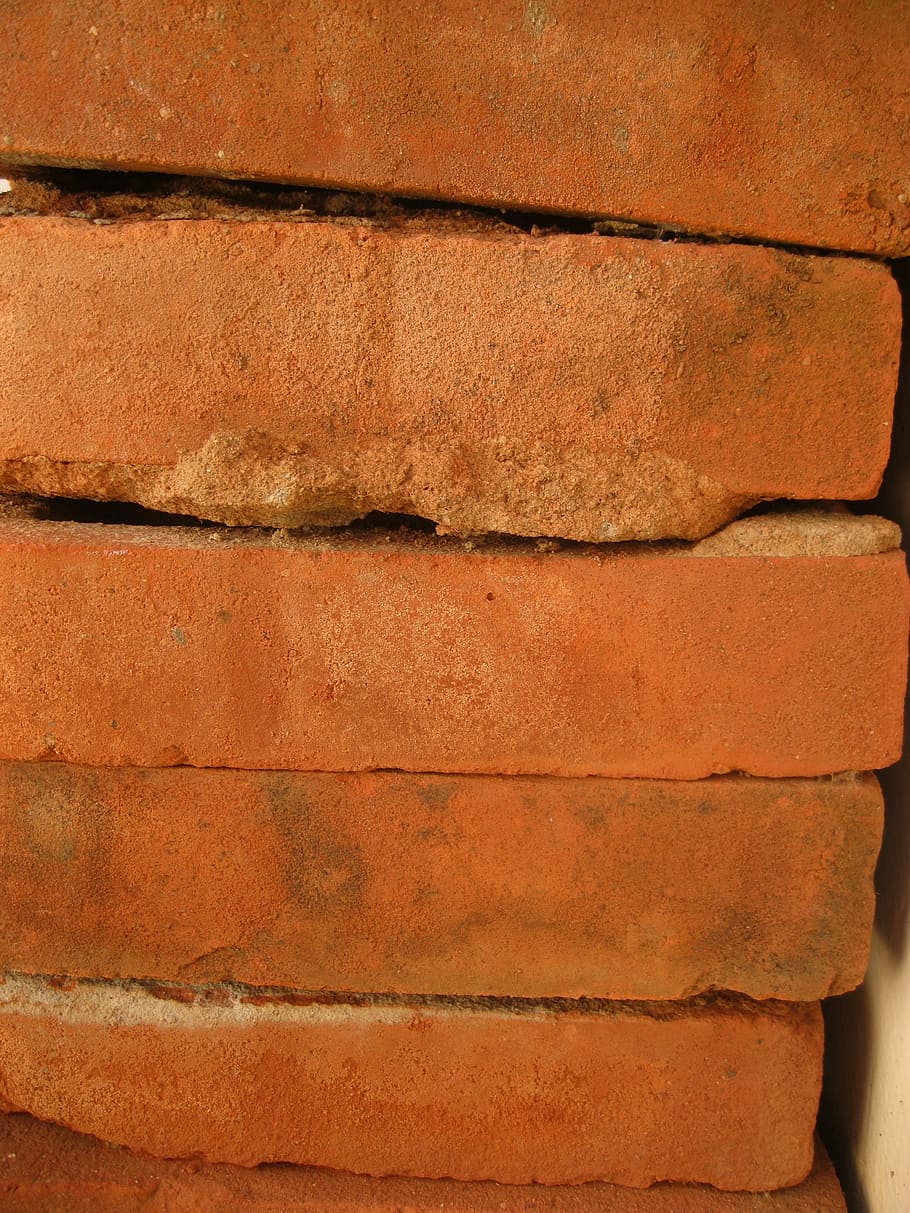 brick, orange, construction, textured, backgrounds, full frame HD wallpaper