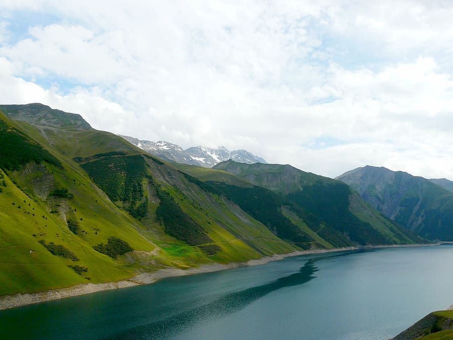 alps, mountain, nature, landscape, scenics, outdoors, lake HD wallpaper