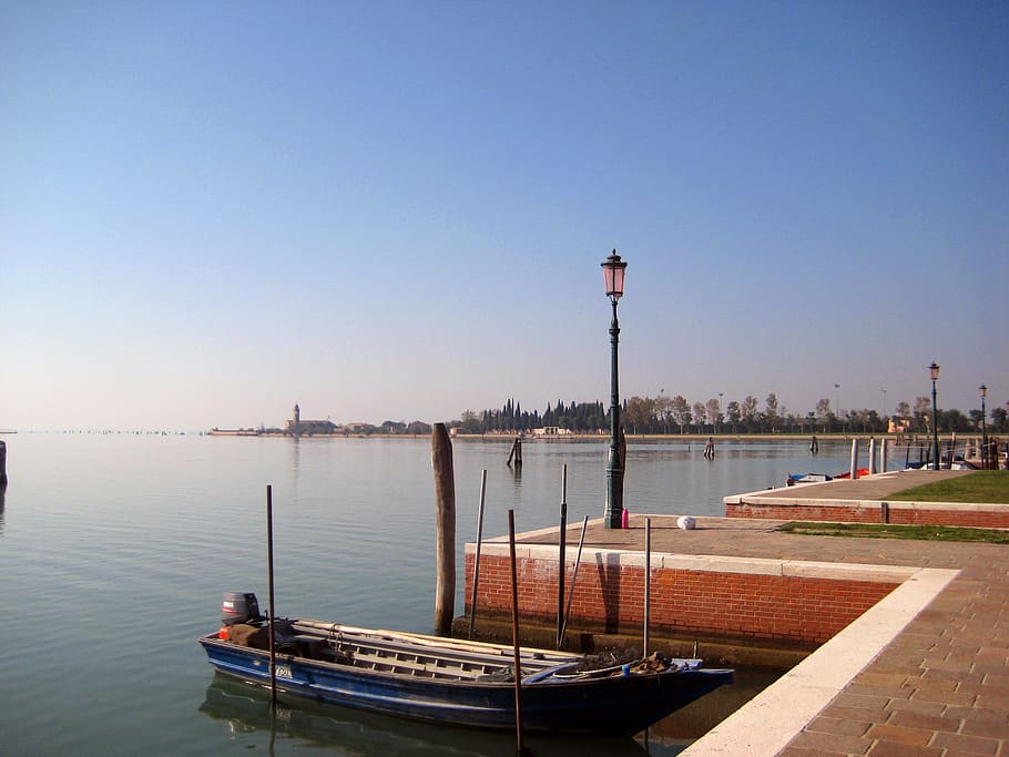 burano, venice, boot, port, anchorage, italy, promenade, boats HD wallpaper