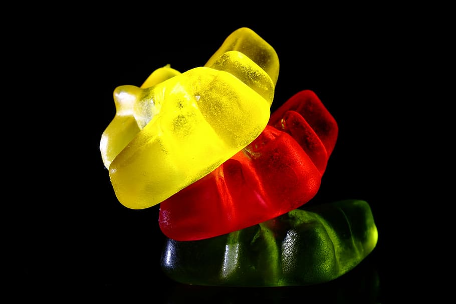 candy, yellow, red, green, jelibon, sweet, food, delicious HD wallpaper