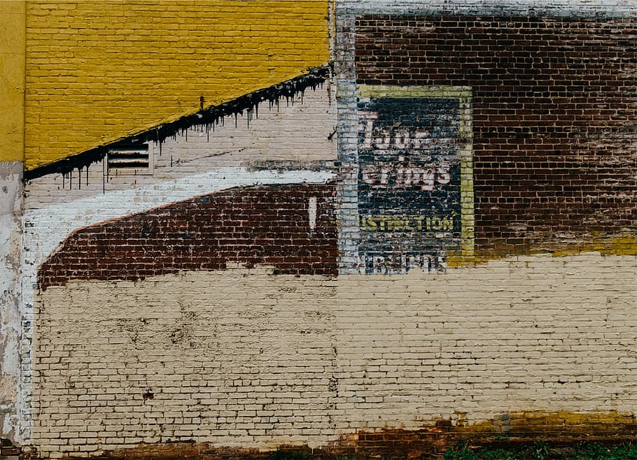 brown and white bricked wall, beige, yellow, surface, bricks HD wallpaper
