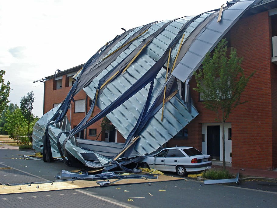 tornado, storm, forward, winter storm, roof, storm damage, destruction HD wallpaper