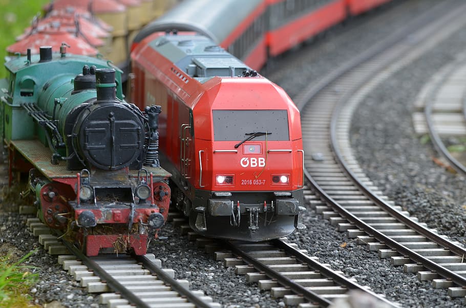 small ground, minimundus, oebb, train, rail, locomotive, railway tracks HD wallpaper