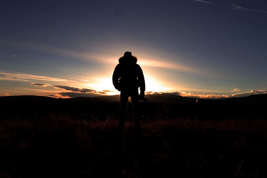 sunset, dusk, dawn, silhouette, wallpaper, background, sky HD wallpaper