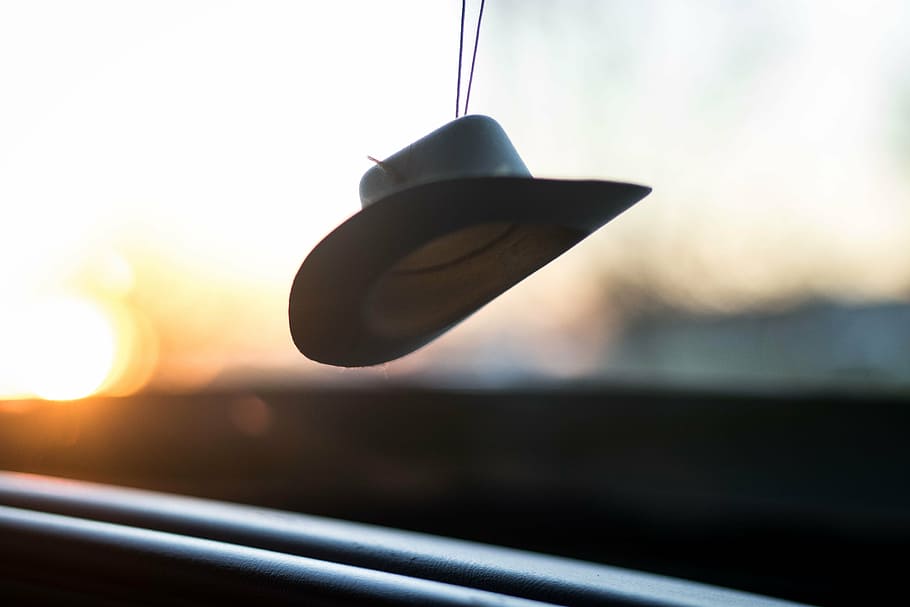 country, dashboard, evening, focus, hat, sunlight, car interior HD wallpaper