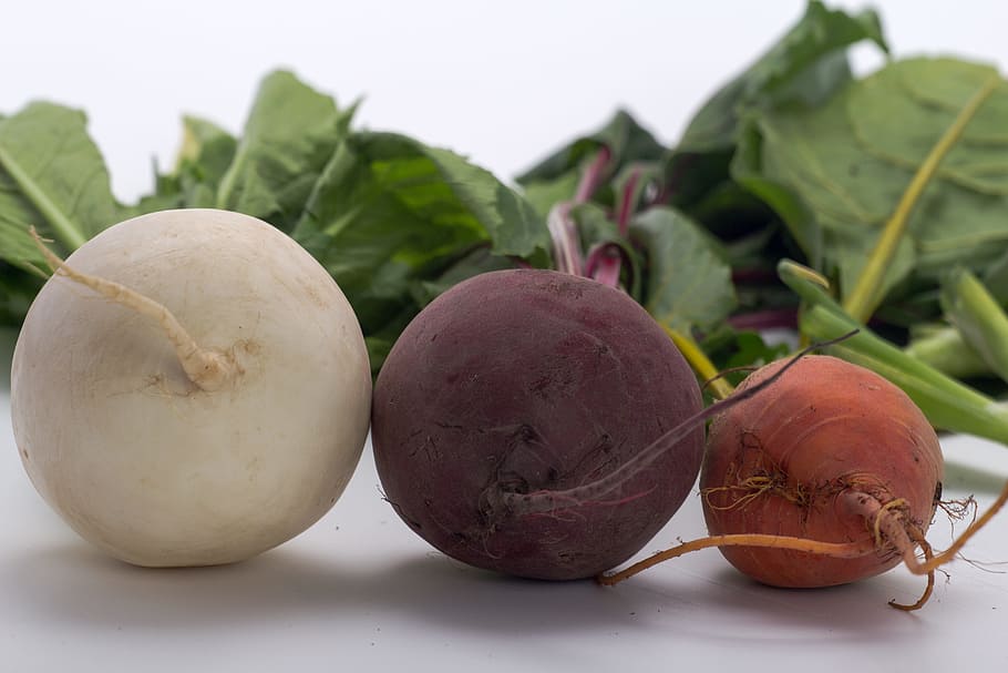 three vegetables, beetroot, turnip, rättich, food and drink HD wallpaper