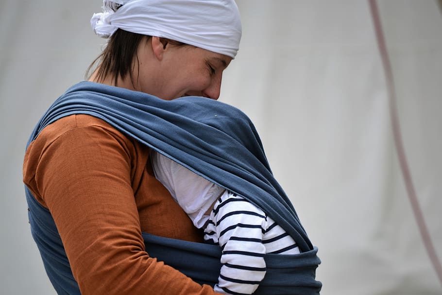 Baby, Sling, mother, one person, casual clothing, people, adult HD wallpaper