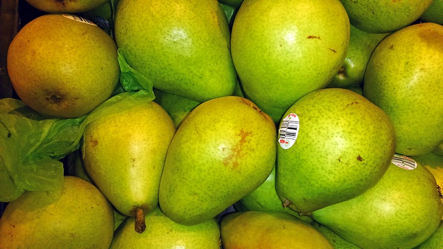 Pears, Green, Yellow, Fruit, Food, food and drink, healthy eating HD wallpaper