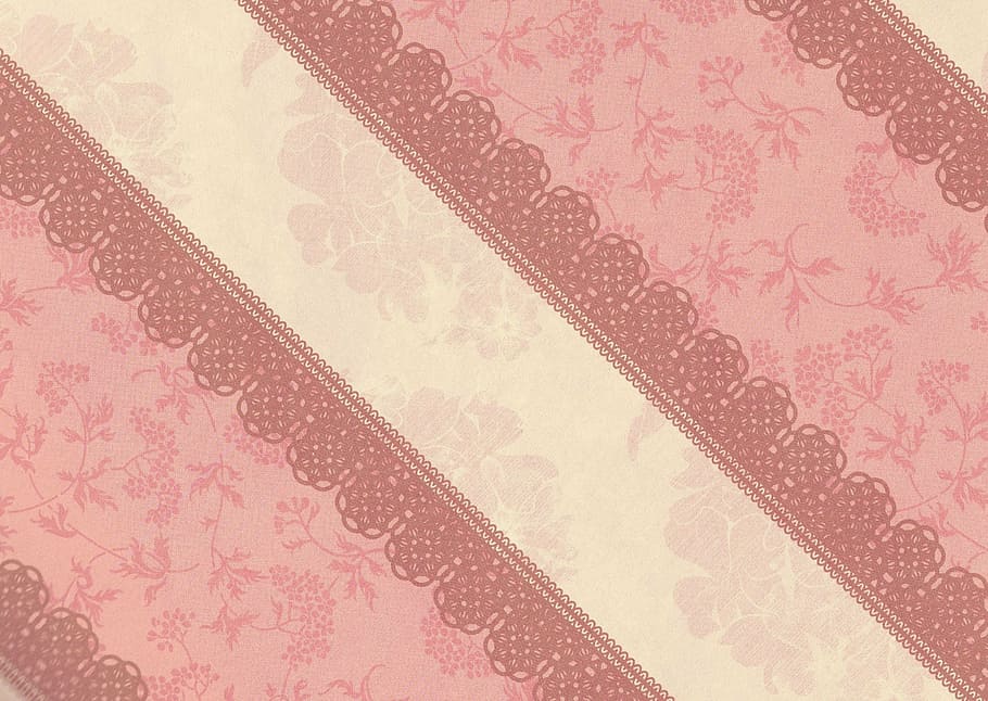 beige and pink textile, background, great, floral design, pattern, HD wallpaper