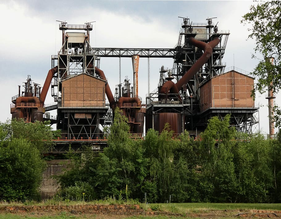 steel mill, iron, rust, industrial plant, industry, industrial heritage, HD wallpaper