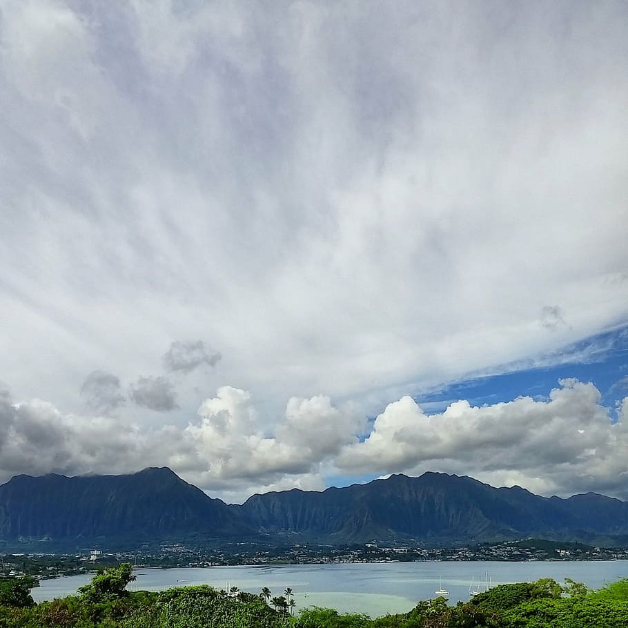mountains, clouds, cloudscape, landscape, travel, view, outdoors HD wallpaper