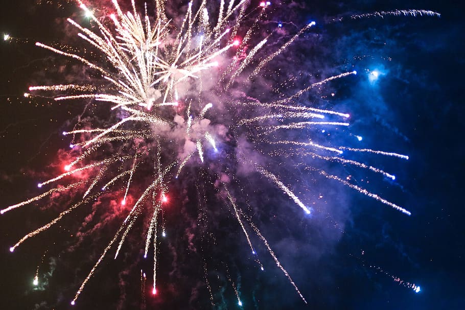 low angle view photography of fireworks display, sparkle, sky HD wallpaper