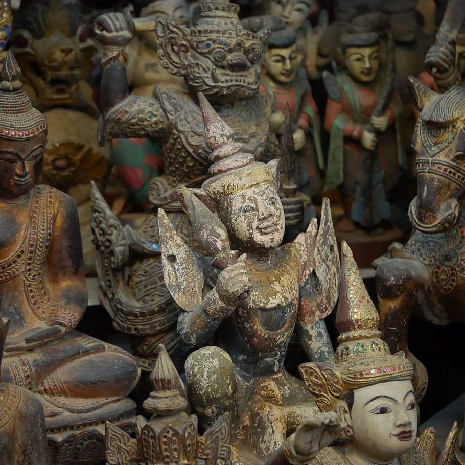 buddha, myanmar, burma, figures, buddhism, art and craft, representation HD wallpaper