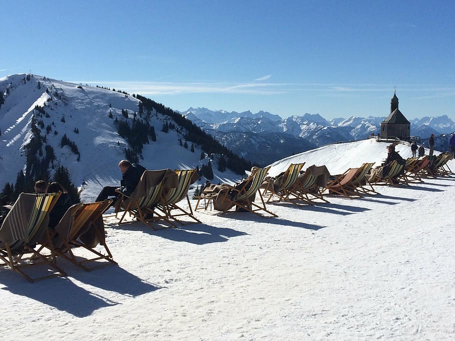 snow, panorama, mountains, alpine, bavaria, sun, winter, outlook HD wallpaper