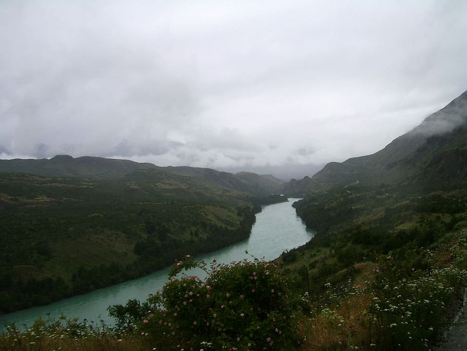 Báker River landscape in Chile, baker river, clouds, photos HD wallpaper