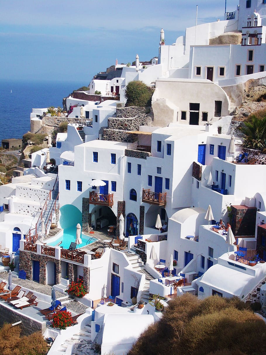 greece, travel, house, white, blue, mykonos, holiday, greek island
