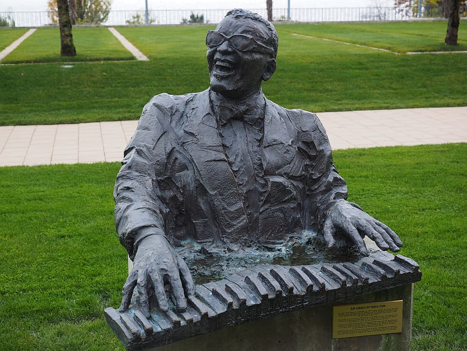 Statue, Ray Charles, Charles, Singer, Musician, montreux, blues