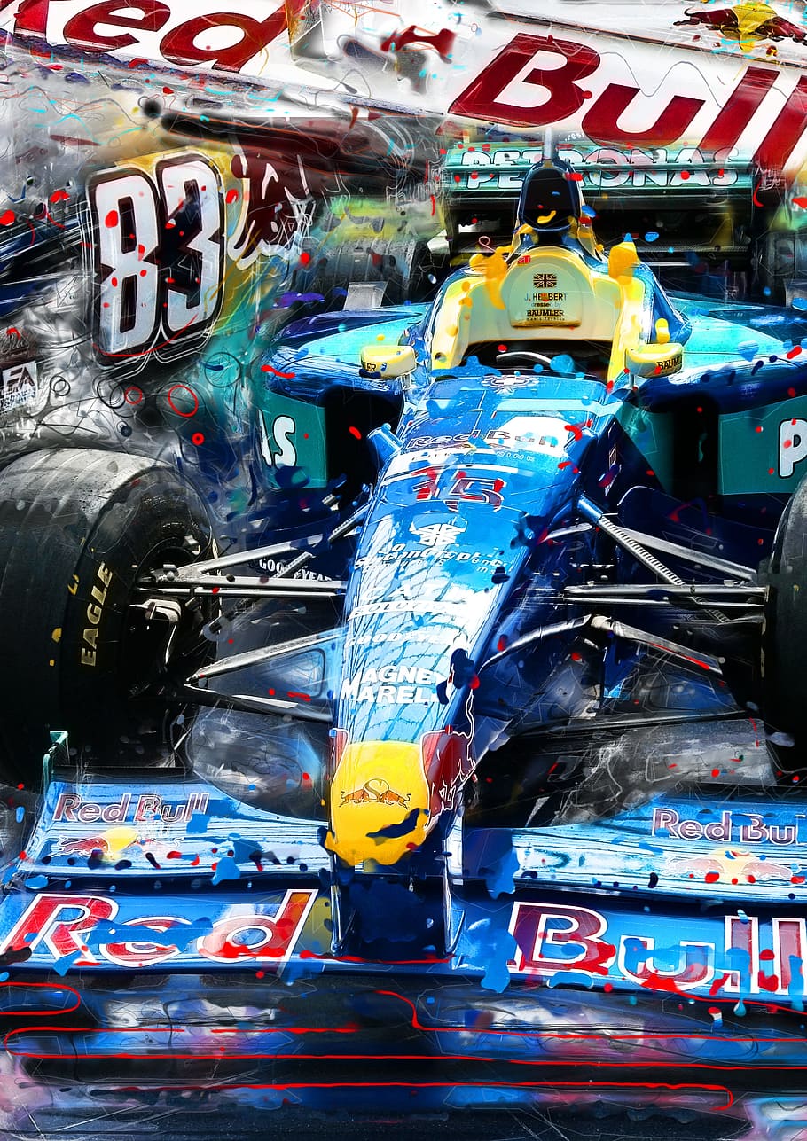 Red Bull, F1, Formula 1, Racing Car, image editing, fast, sports car, HD wallpaper
