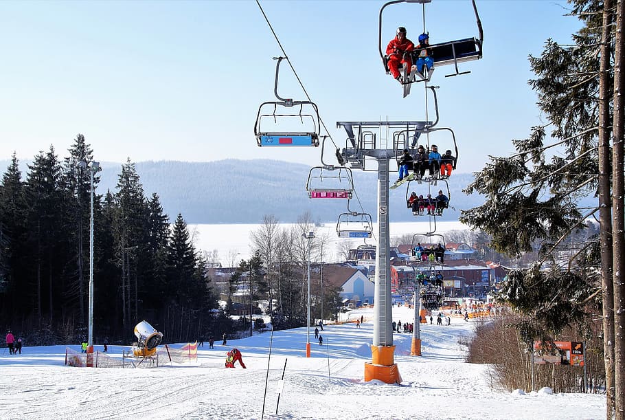 Winter, Snow, Ski, Ski Resort, Ski Slope, the ski slope, cableway, HD wallpaper