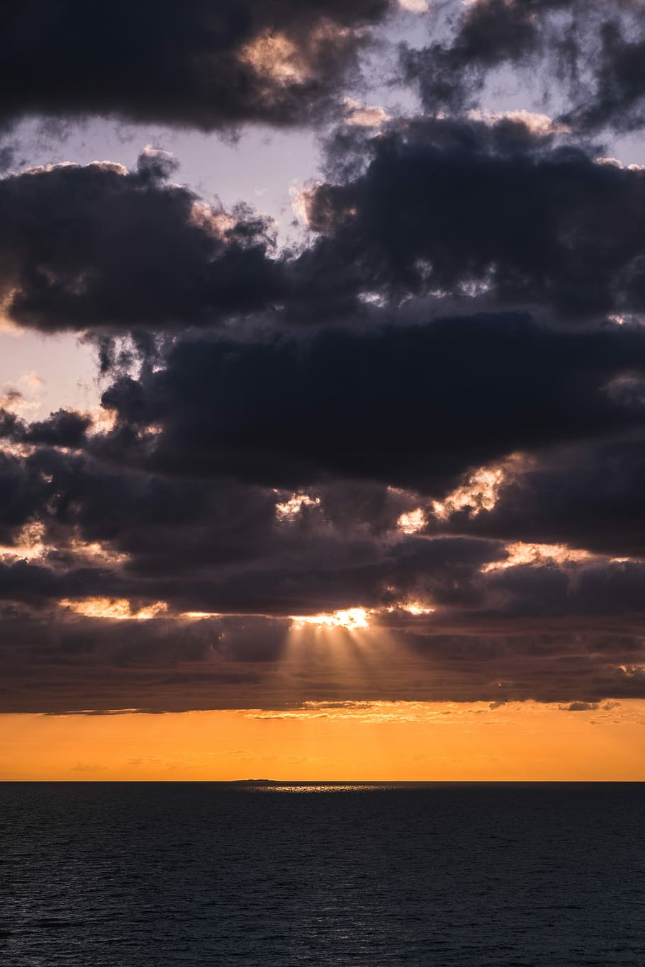 scenery of sunset, photo of sea during sunset, cloud, nature HD wallpaper