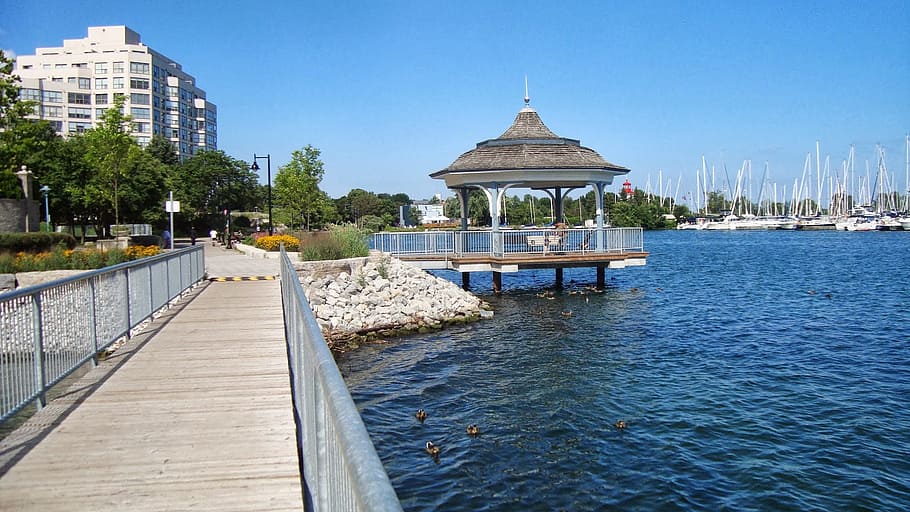 dock, shoreline, landscape, water, architecture, built structure HD wallpaper