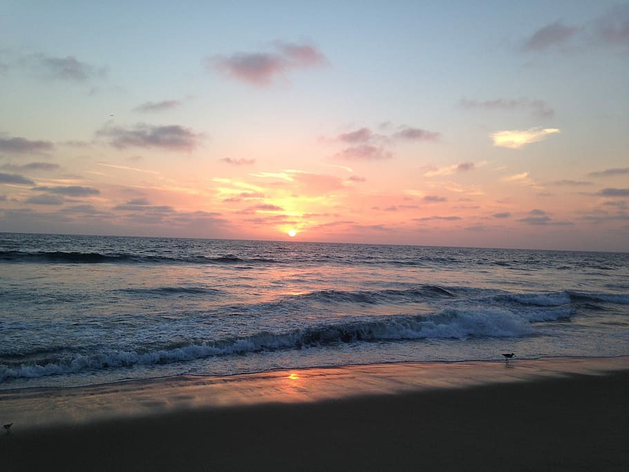 Sunset, Ocean, Pacific, Pacific, Beach, Coast, nature, landscape HD wallpaper
