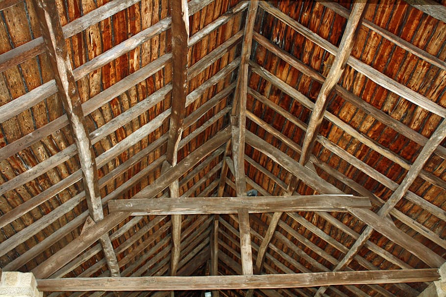 Roof, Slats, Wooden, Ancient, Timbers, wooden beams, rustic, HD wallpaper