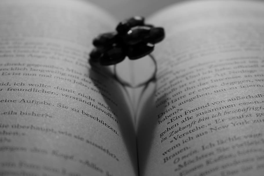 book, ring, romantic, publication, text, selective focus, open HD wallpaper