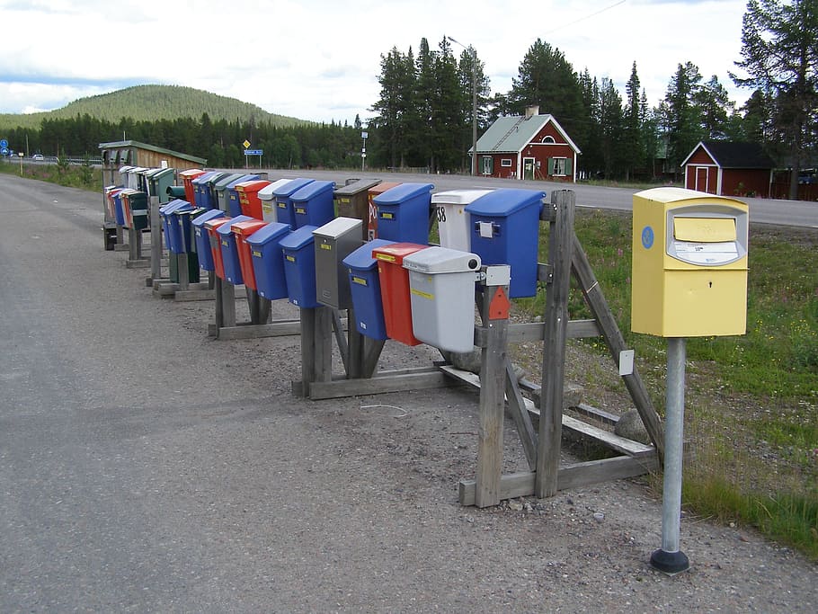 mailbox, letter boxes, post, sweden, screen background, in a row HD wallpaper