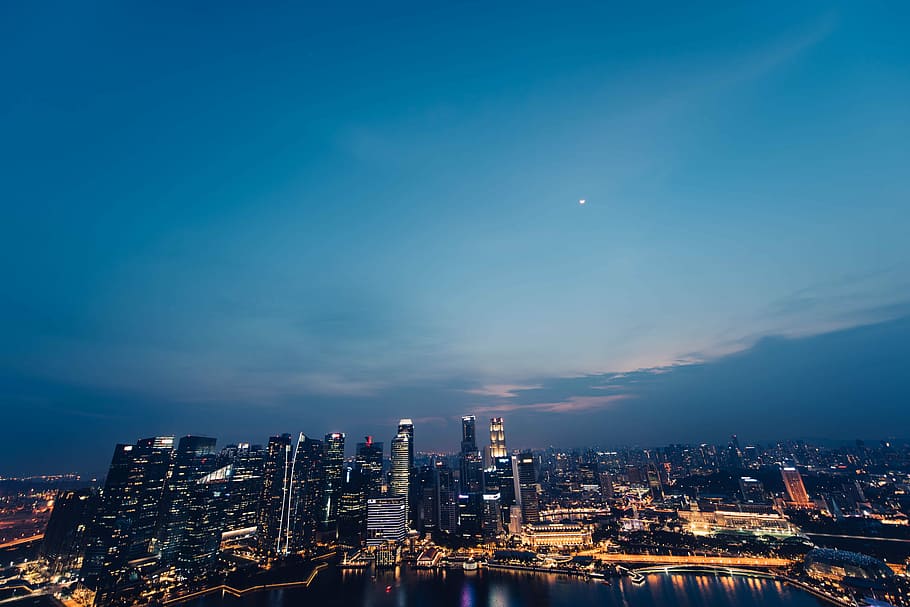 city buildings during daytime, aerial view of hi-rise buildings HD wallpaper