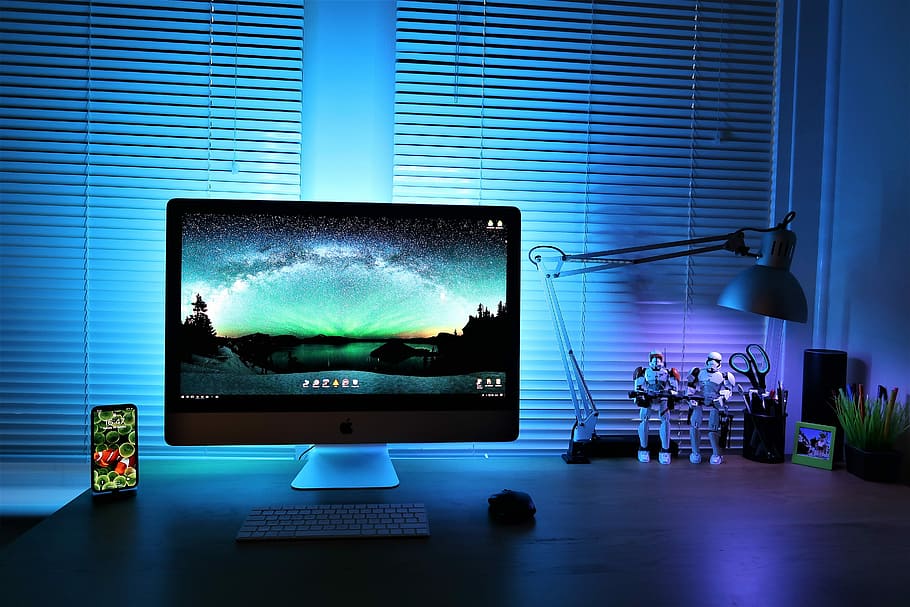 Hd Wallpaper Apple Imac Iphone Rgb Silver Imac Beside Space Gray Iphone X Wallpaper Flare