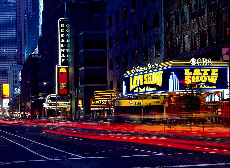 New York City, Manhattan, ed sullivan theatre, theater, downtown, HD wallpaper