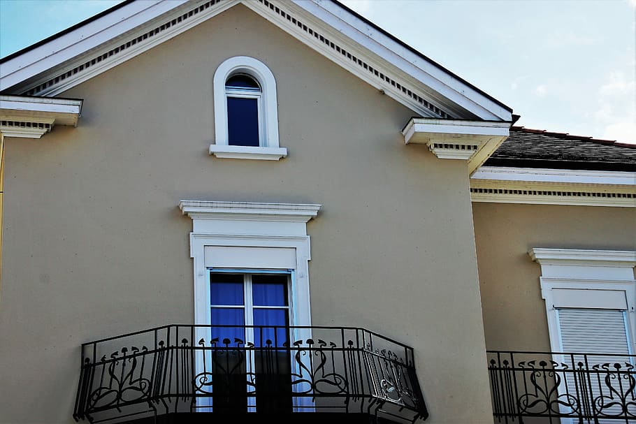 architecture, house, window, plaster, balcony, appearance, expression HD wallpaper