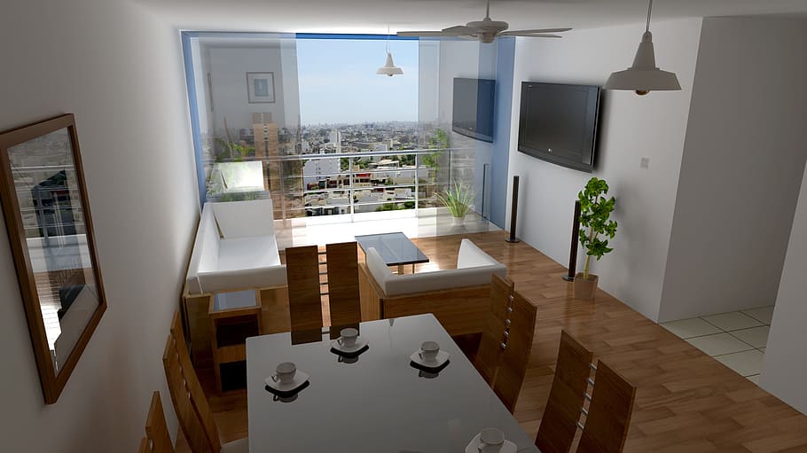Render, Architecture, House, indoors, home interior, luxury HD wallpaper